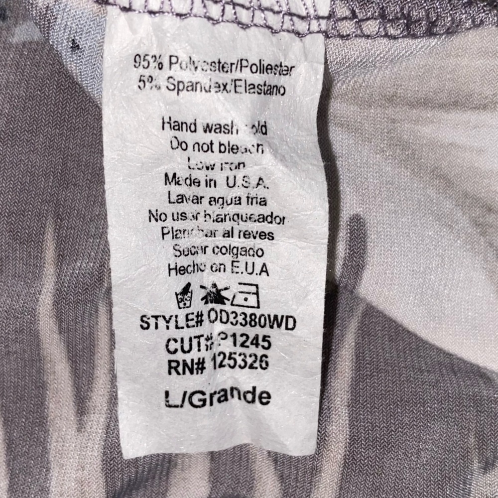 WINDSOR Maxi Dress Surplice Wrap Tropical Floral Lavender Tan Pale Blue Women L - Picture 10 of 10